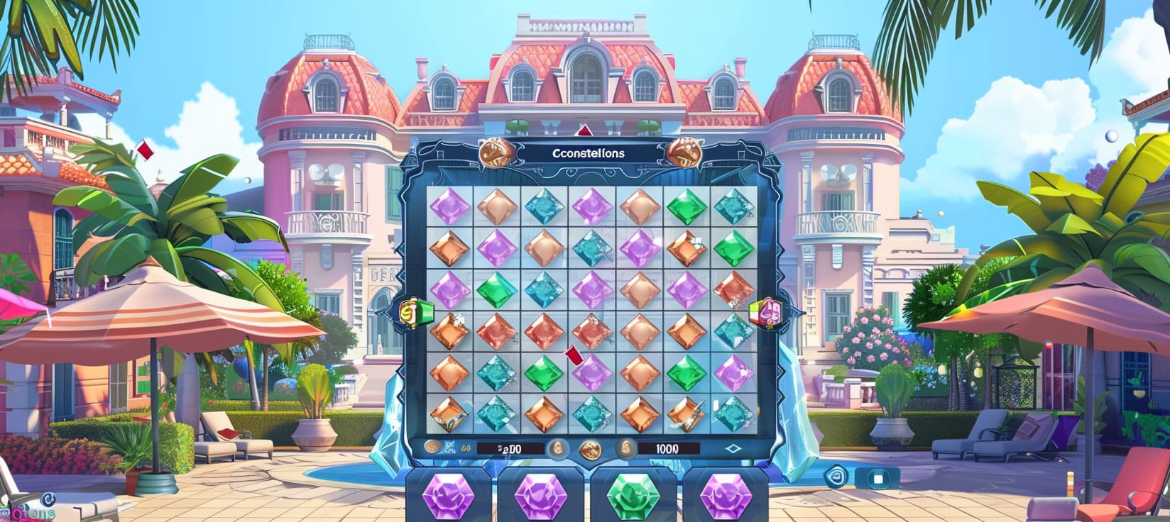 kf222 Constellations slot game cassino online com pedras preciosas