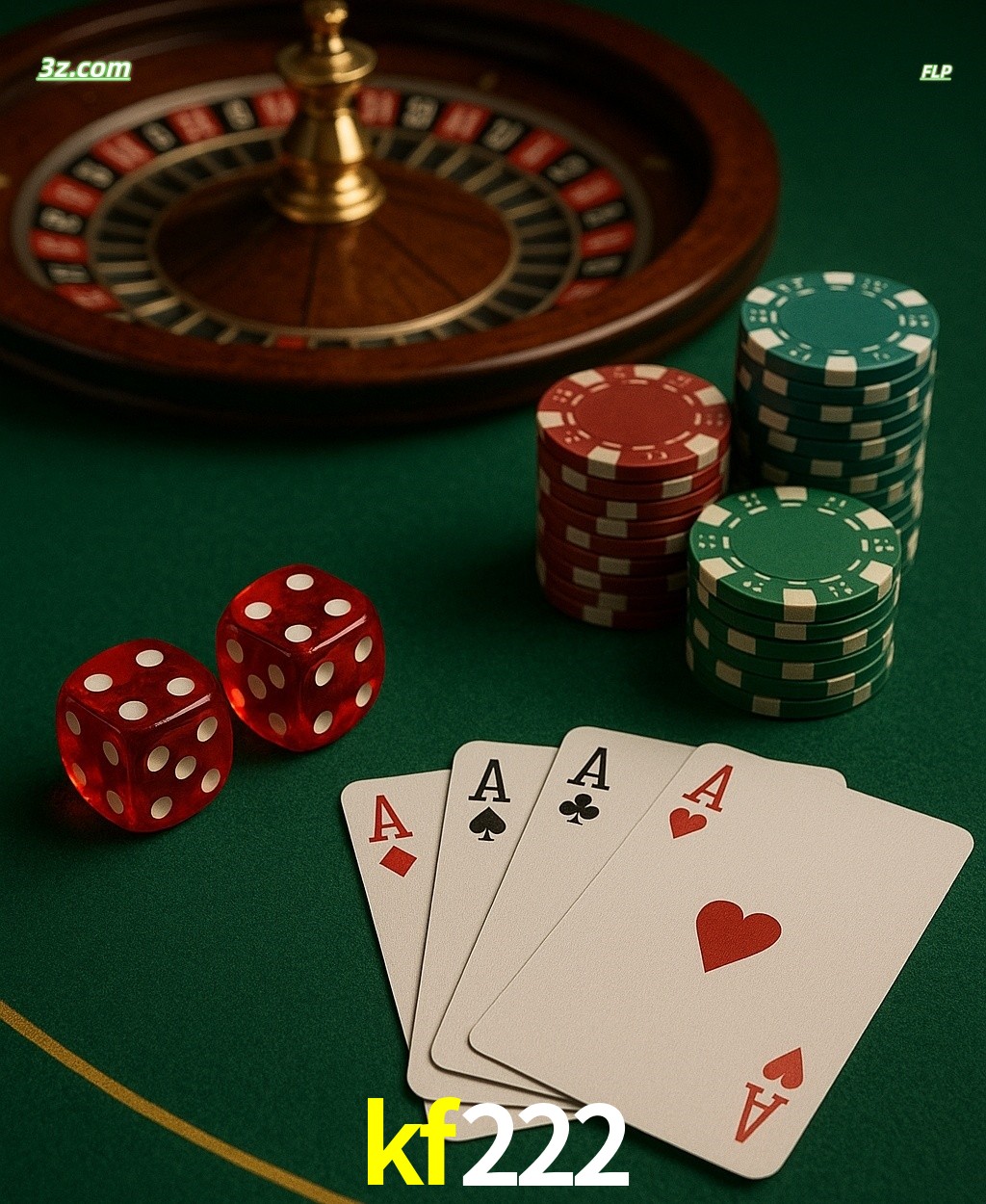 Cassino online kf222 com jogos de mesa: roleta, dados, pôquer e fichas
